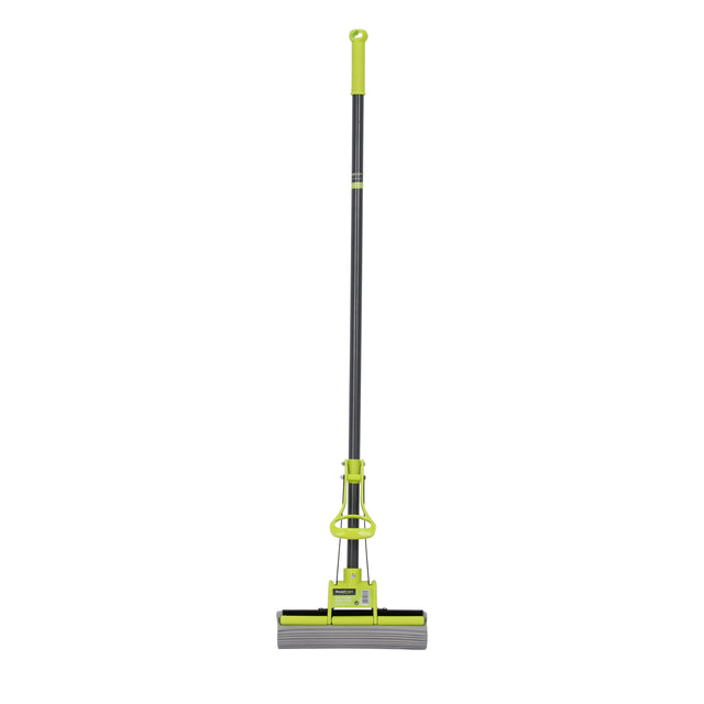 Sponge Roller Mop with Handle – Green & Grey | Super Absorbent Floor Cleaning Mop with Squeeze Wringer for Home & Office Use