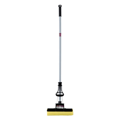 RF5828 Sponge Roller Mop with Metal Handle | Super Absorbent Floor Cleaning Mop | Self-Wringing PVA Sponge Mop | Adjustable Handle | Black & Yellow