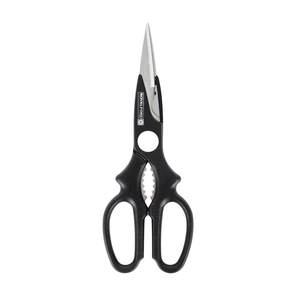 Stainless Steel Kitchen Scissors – Multipurpose Heavy-Duty Household Shears with Nut Cracker, Serrated Blades & Ergonomic Handle