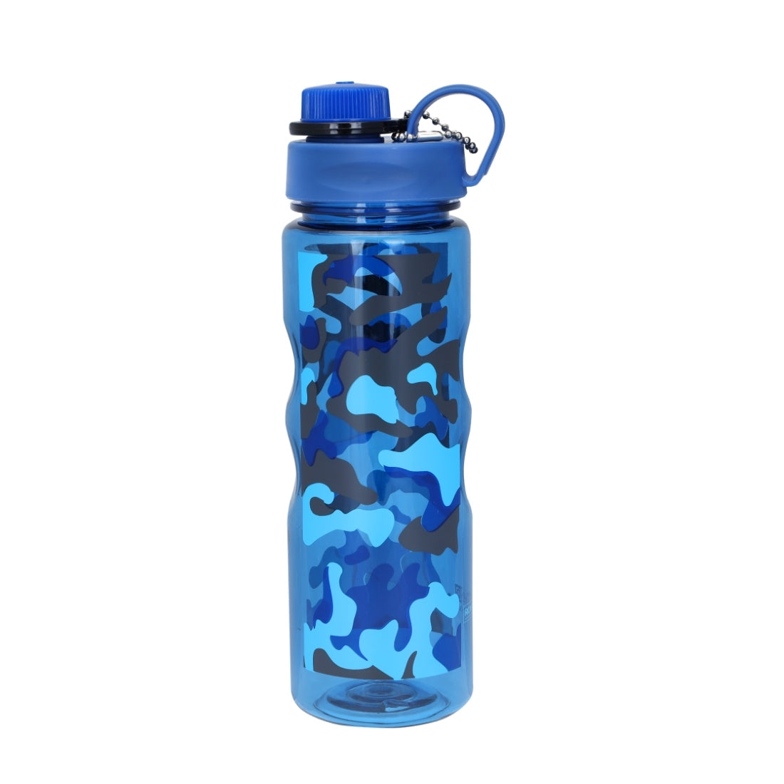 600ml Reusable Water Bottle | Leakproof Wide Mouth Plastic Water Bottle with Carry Clip & Button Lock | BPA-Free Travel Bottle | Blue