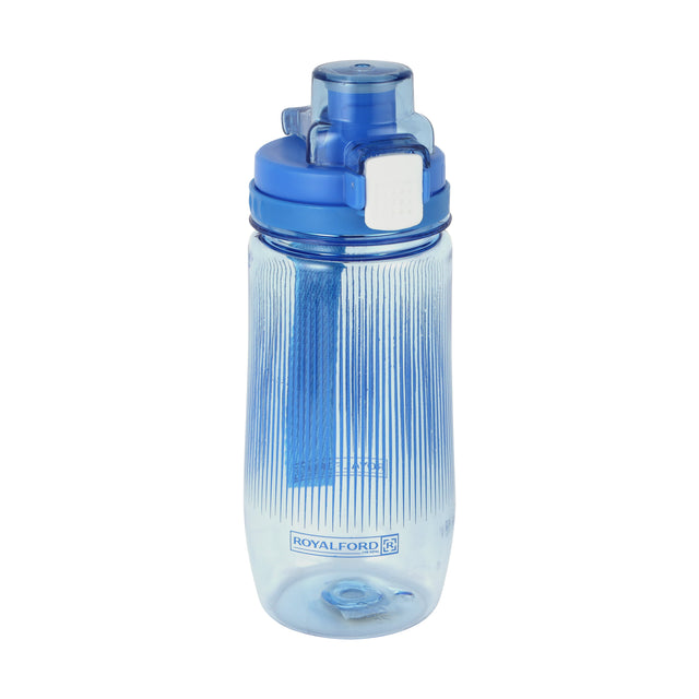 Royalford RF6423 600ml Water Bottle - Reusable Water Bottle Wide Mouth with Hanging Clip | Printed Bottle with Dishwasher Safe | Perfect while Travelling, Camping, Trekking & More