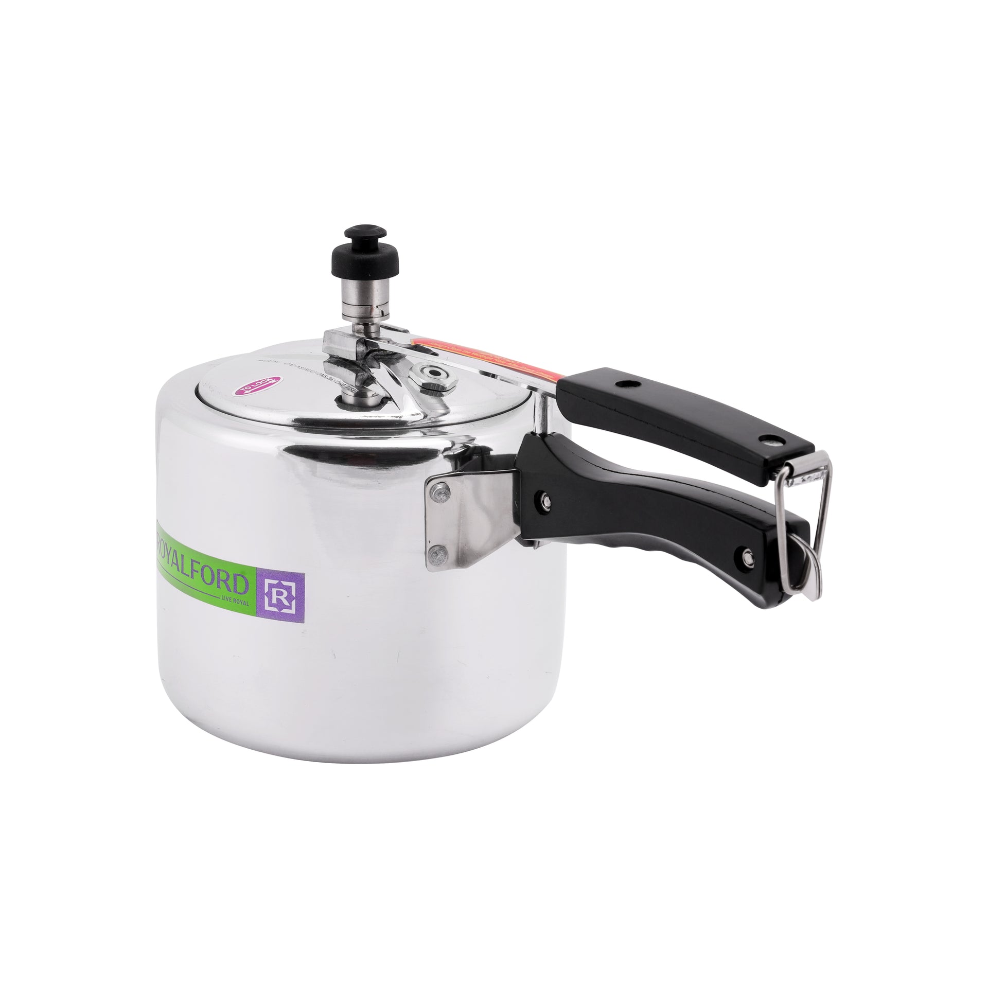 Aluminium Pressure Cooker - 5L Capacity| Durable Virgin Aluminium| Whistling Weight Valve, Extra Strong Lugs, Heavy Base, Ideal for rice, beans, stews, veggies, Chicken, Soup Silver 5.0Liters