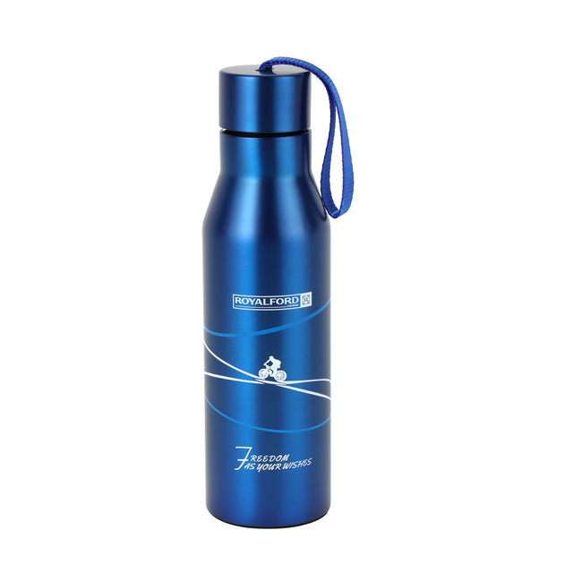 Sweat Free Leakproof Hot And Cold Water Vacuum Bottle Flask Blue 450ml