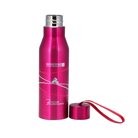 Vacuum Water Bottle Pink/White 720ml