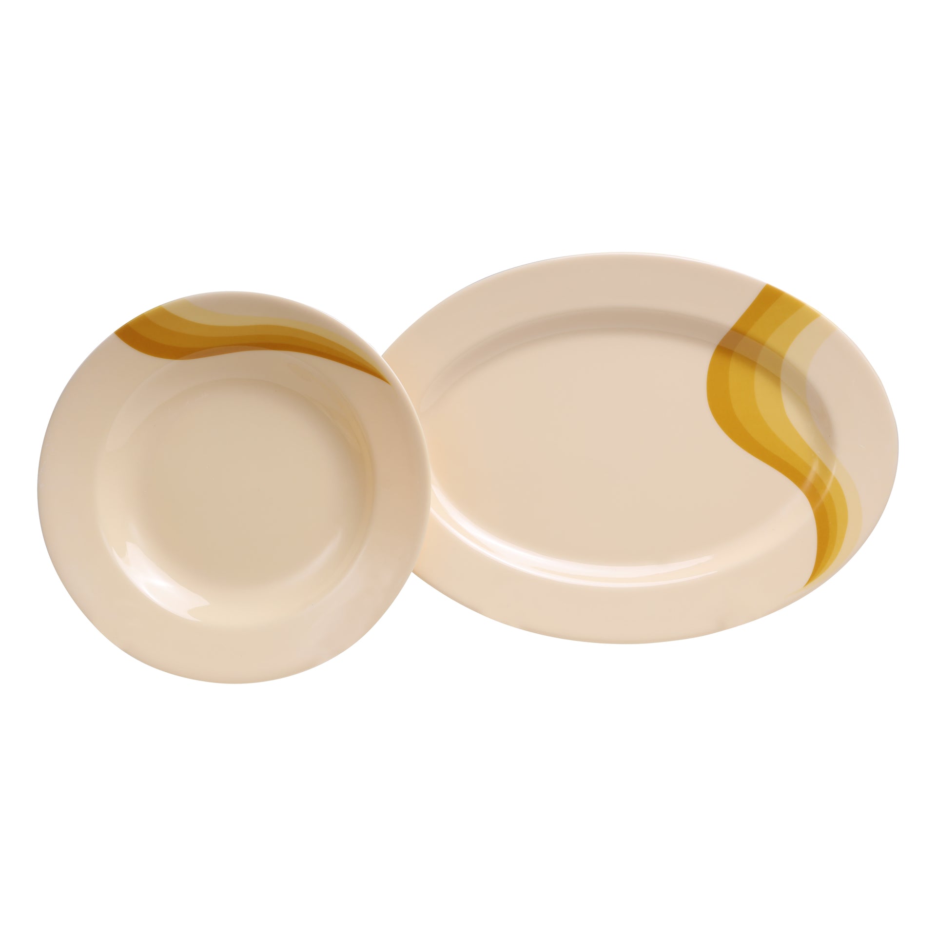 40 Pcs Melamine Ware Dinner Set - Durable & Safe, Ergonomic Design and Versatile |Useful for breakfast, lunch, dinner| Ideal for home, parties, catering, hotels & restaurants Yellow 10inch