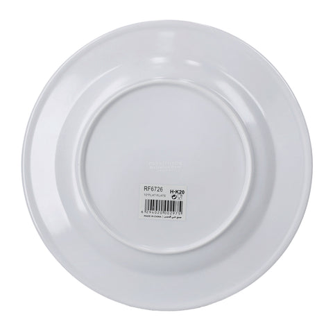 Round Dinner Plate White/Beige/Brown 10inch