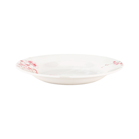Melamine Dinner Plate White/Yellow With Pink Floral 10inch