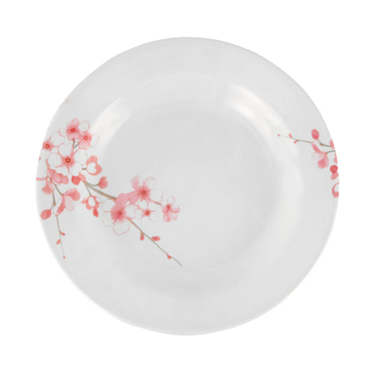 Melamine Dinner Plate White/Yellow With Pink Floral 10inch