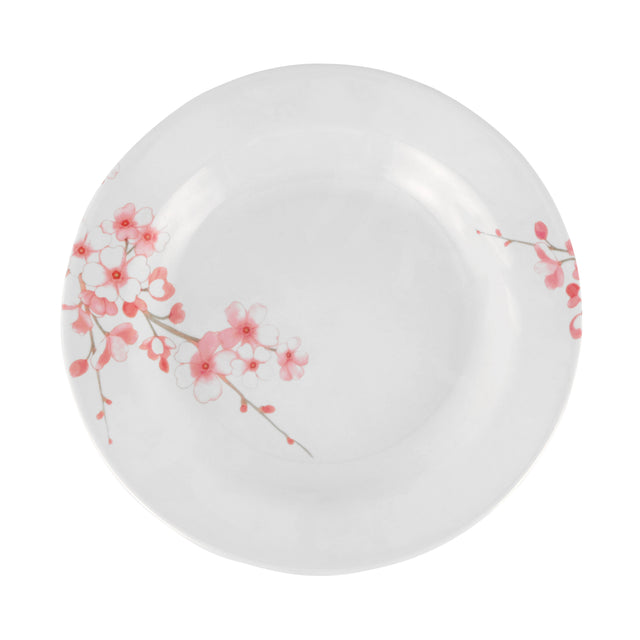 Melamine Dinner Plate White/Yellow With Pink Floral 10inch
