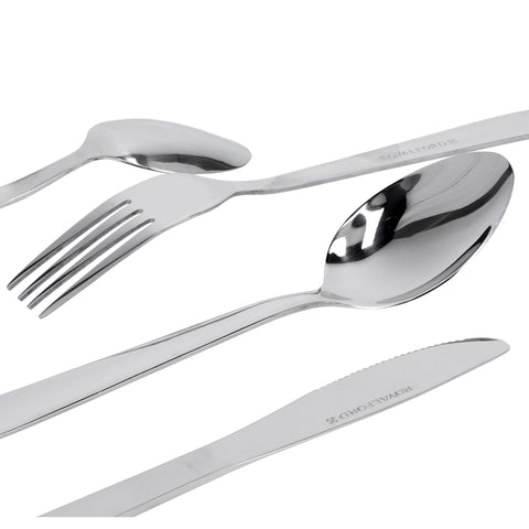 Royalford RF7009 24Pcs Cutlery Set - Premium Stainless Steel, Include Knives/Forks/Spoons/Teaspoons/, Mirror Polished, Dishwasher Safe | Modern Design