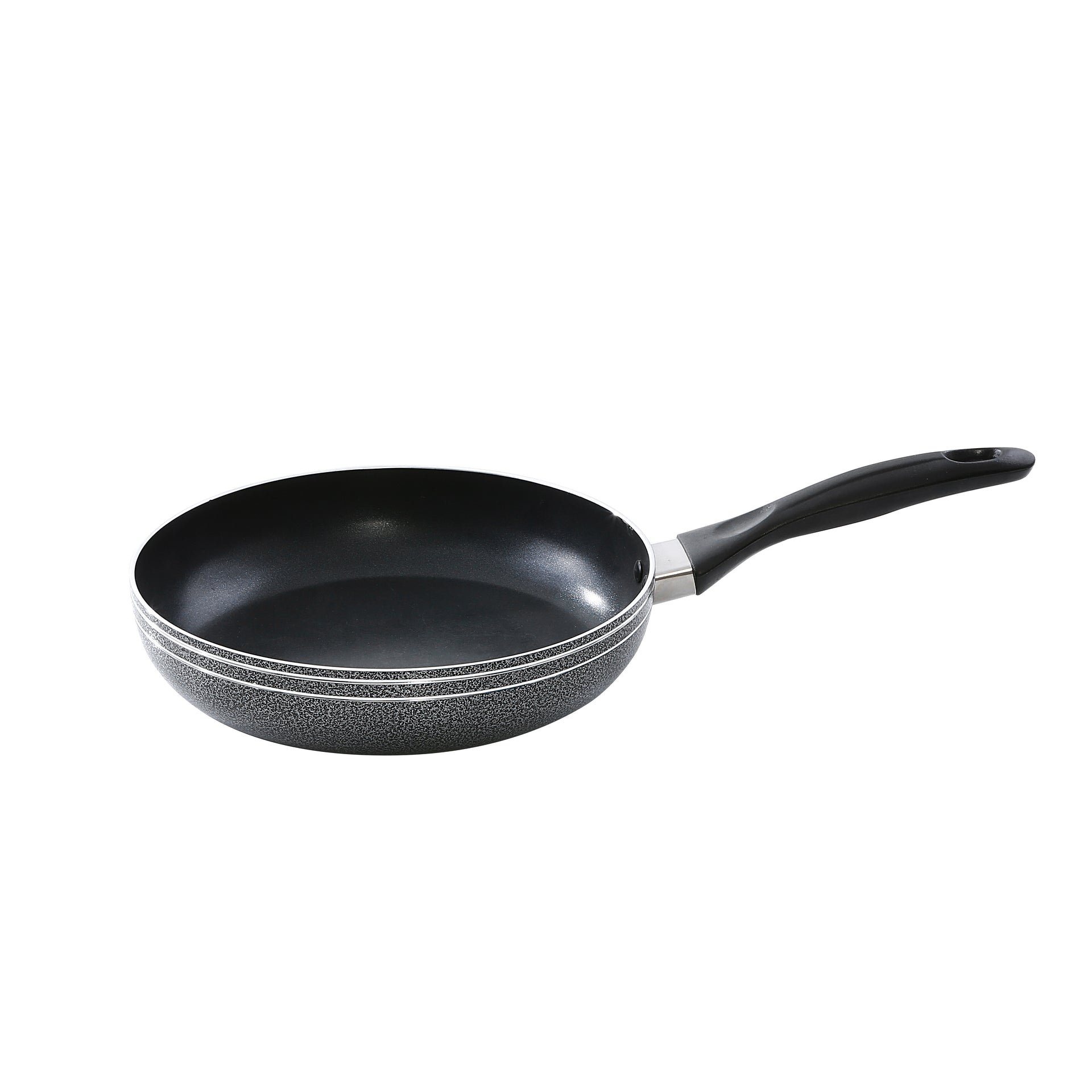 10 Pcs Non Stick Cookware Set Strong Aluminium Body, 3 Layer Construction, Cd Bottom, Tempered Glass Lid With Steel Frame Black 28x14.5cm