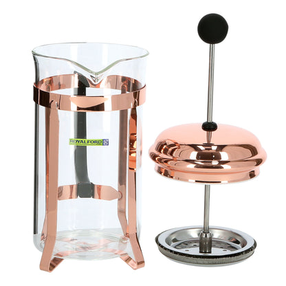 مكبس قهوة فرنسي شفاف/ذهبي وردي/أسود 600 مل