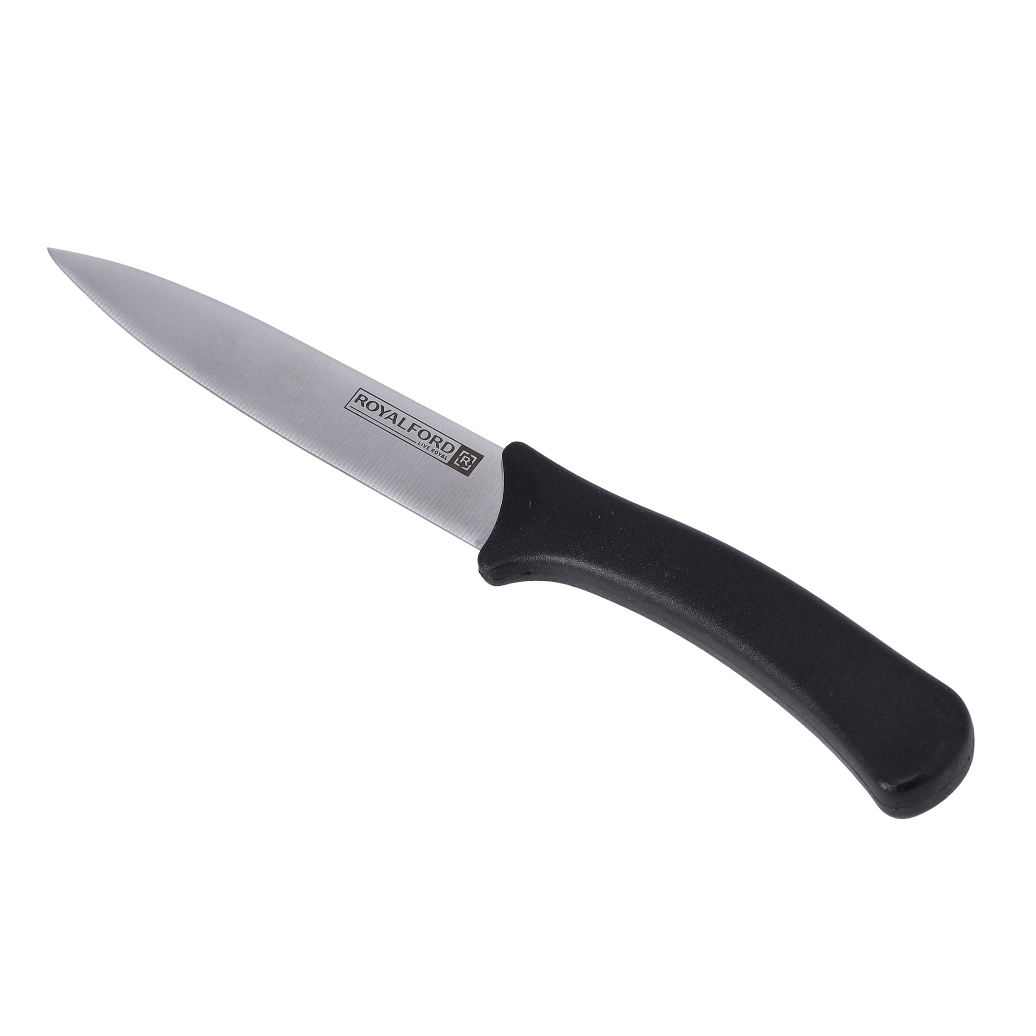 2-Piece Utility Knife And Scissor Set Silver With Black Handle 5inch