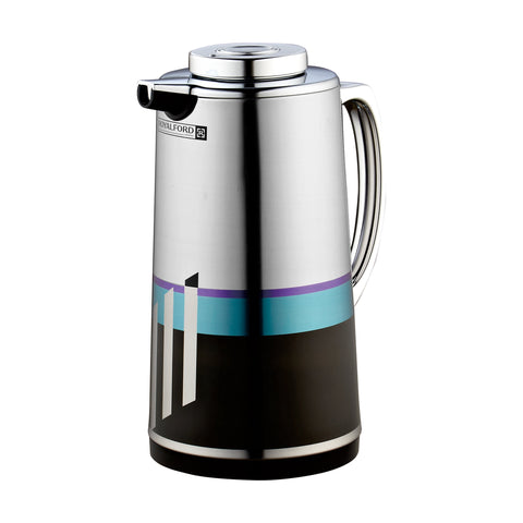 Royalford RF7946 1.0L Silver Vacuum Flask - Stainless Steel Keeping Hot/Cold Long Hour Heat/Cold Retention, Multi-Walled, Hot Water, Tea, Beverage | Ideal for Social Occasion & Outings | 1 Year Warranty Silver/Black