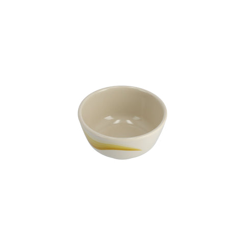 3.5 Inch Super Rays Round Bowl Multi Color Assorted Color Beige With Yellow Design