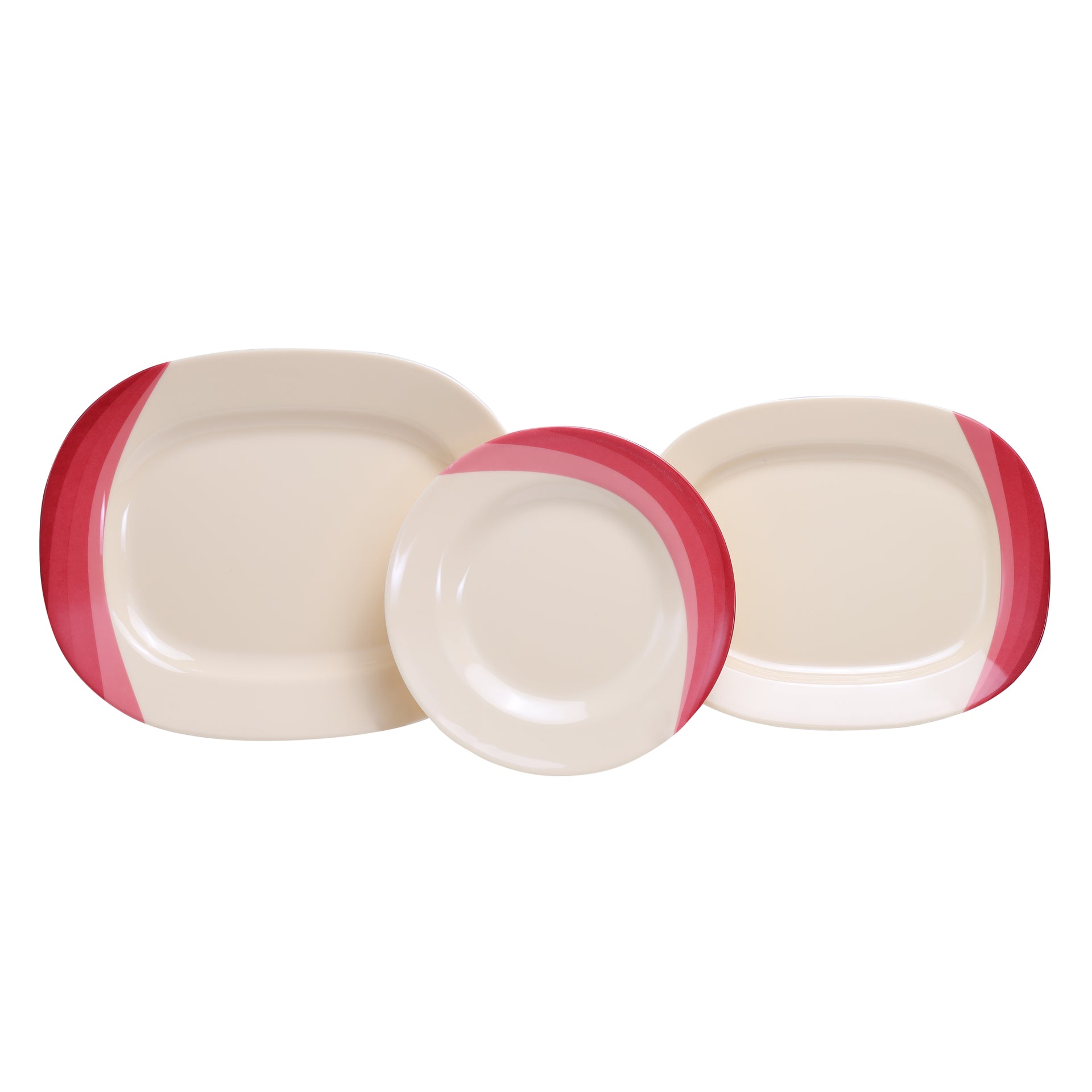 Royalford RF8102 Ribble Designed Melamine Dinner Set, 64 Pcs Beige