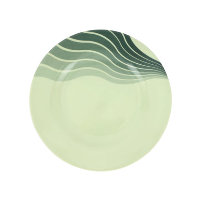 RF8156 Green Radiant Thai Dinner Plate 8 Inch | Lightweight Durable Dinnerware Plate with Stylish Striped Design | Dishwasher Safe Plate for Everyday Dining