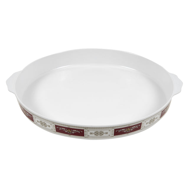 Melamine Rotating Serving Tray White/Red 56cm