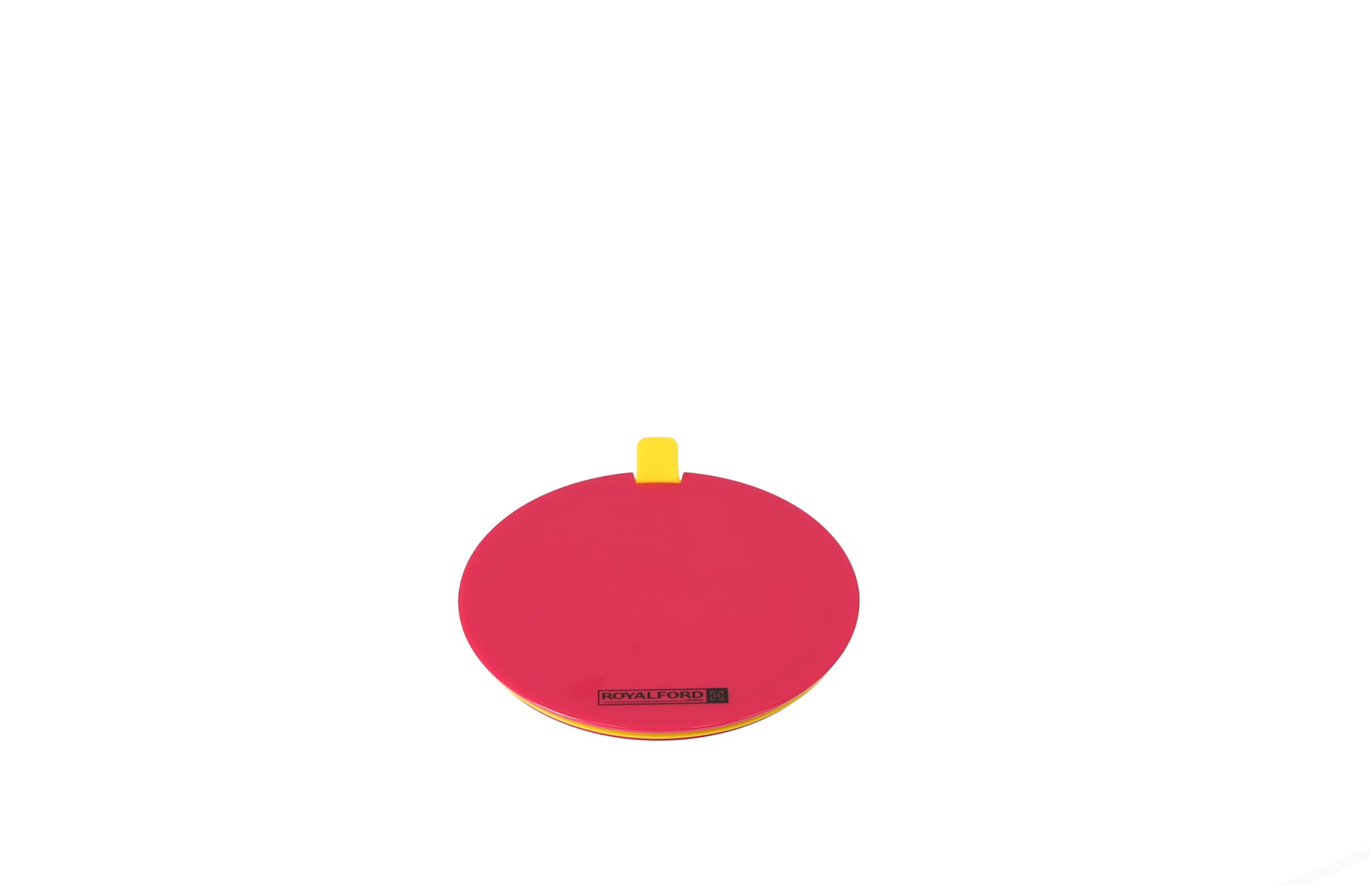 2 Layer Fashionable Round Lunch Box Red/Grey/Pink 14.8x12.1cm