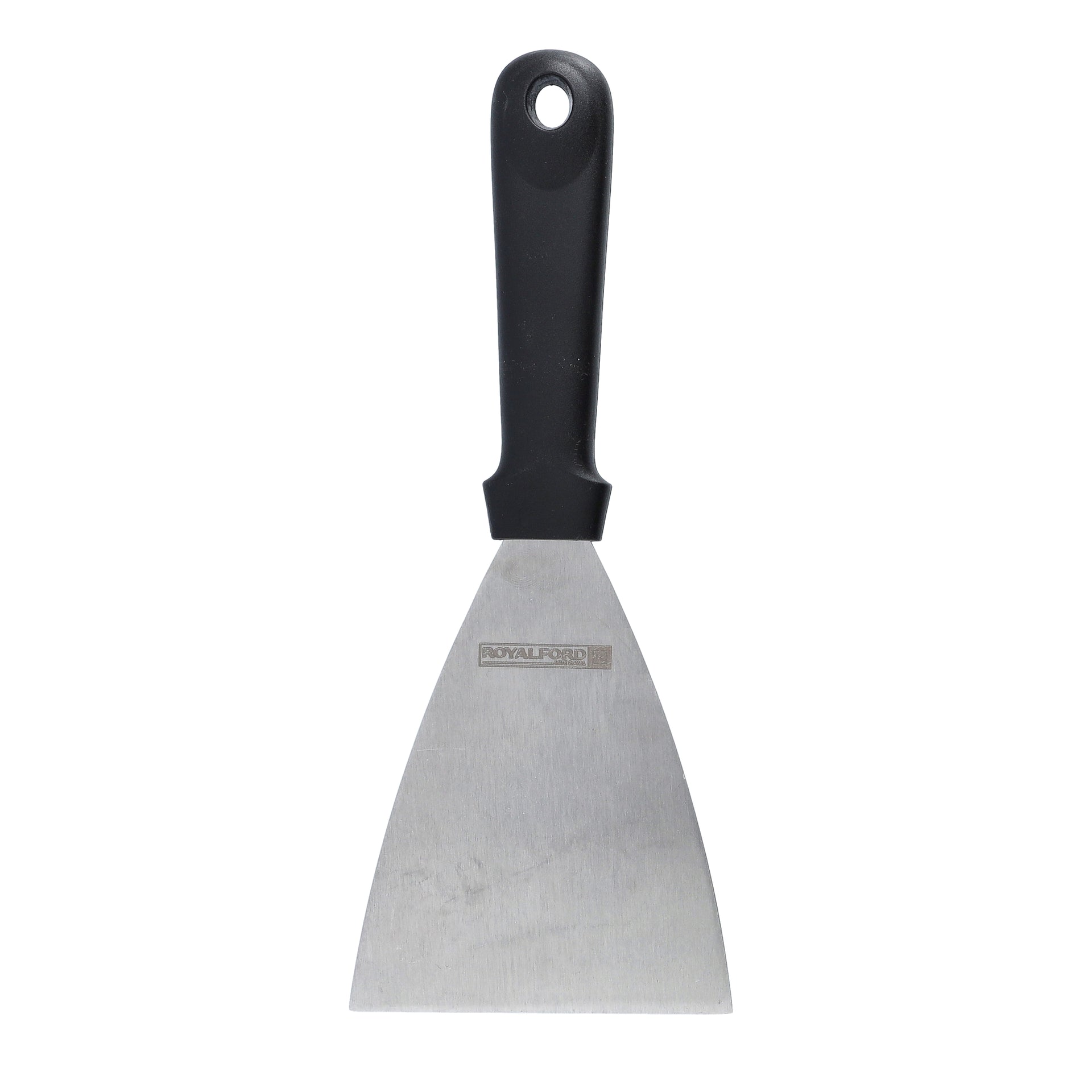 Royalford RF8740 Stainless Steel Scraper - Portable Ergonomic Long Handle Multi-Purpose Slanted Blade Cutter | Bench Scraper Food Scraper Icing Smoother Blade | Ideal Slice, chop, scrape, mince, and scoop