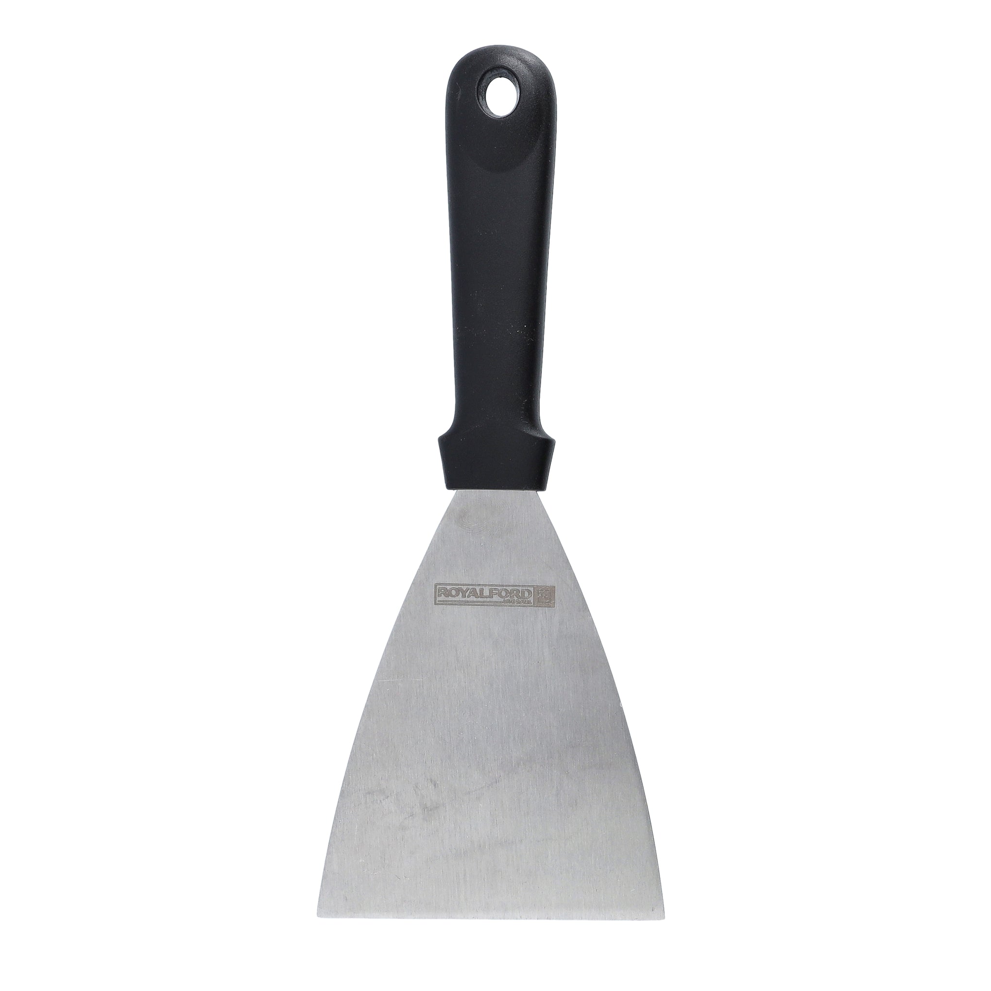 Royalford RF8740 Stainless Steel Scraper - Portable Ergonomic Long Handle Multi-Purpose Slanted Blade Cutter | Bench Scraper Food Scraper Icing Smoother Blade | Ideal Slice, chop, scrape, mince, and scoop