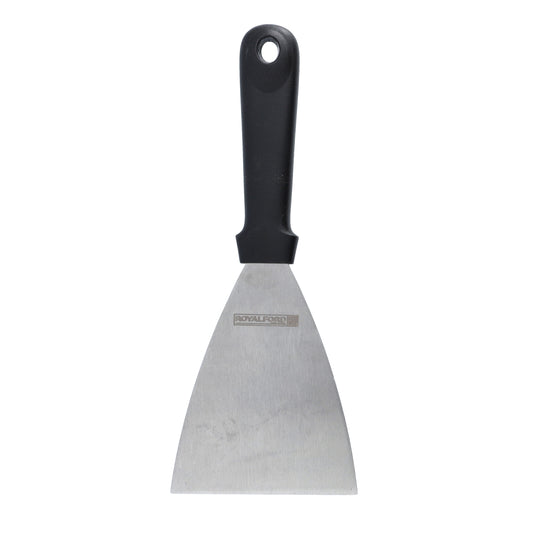 Royalford RF8740 Stainless Steel Scraper - Portable Ergonomic Long Handle Multi-Purpose Slanted Blade Cutter | Bench Scraper Food Scraper Icing Smoother Blade | Ideal Slice, chop, scrape, mince, and scoop