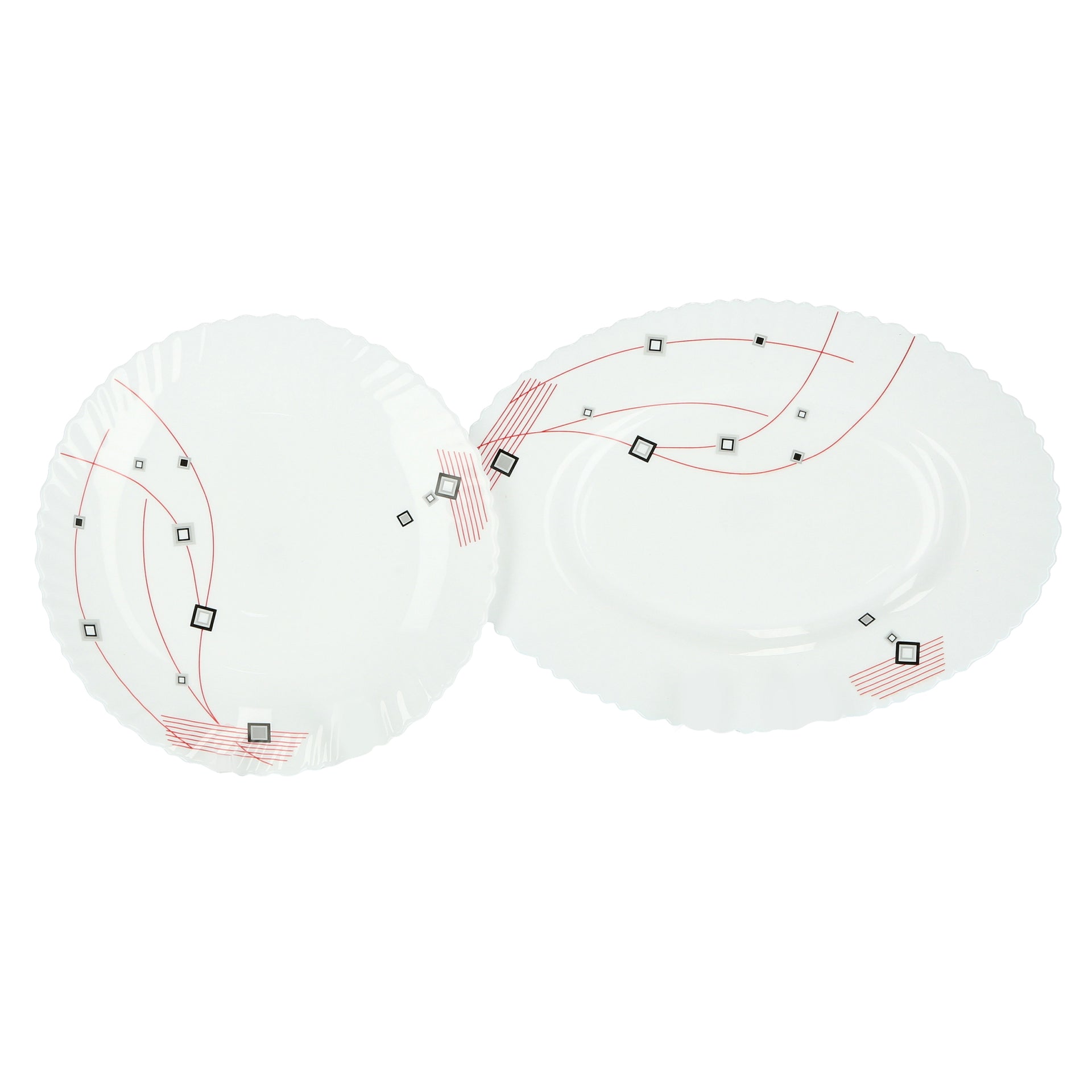 Royalford 33 Piece Opal ware Dinner Set- RF8982| Includes Dinner Plates, Quarter Plates, Oval Plates, Deep Soup Plates, Soup Bowls, Serving Bowls, Spoons| Chip-Resistant and Elegant Design White
