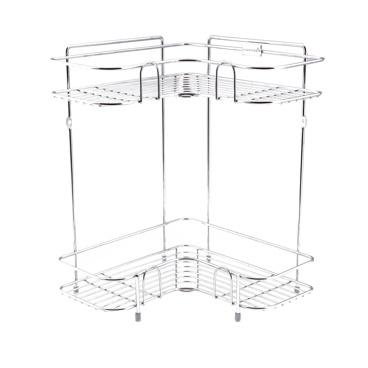 RF913-COR 2 Tier Corner Rack | Rust Free Stainless Steel Bathroom Shower Caddy | Corner Storage Shelf Organizer for Kitchen, Bedroom & Living Room | Space Saving Silver Rack