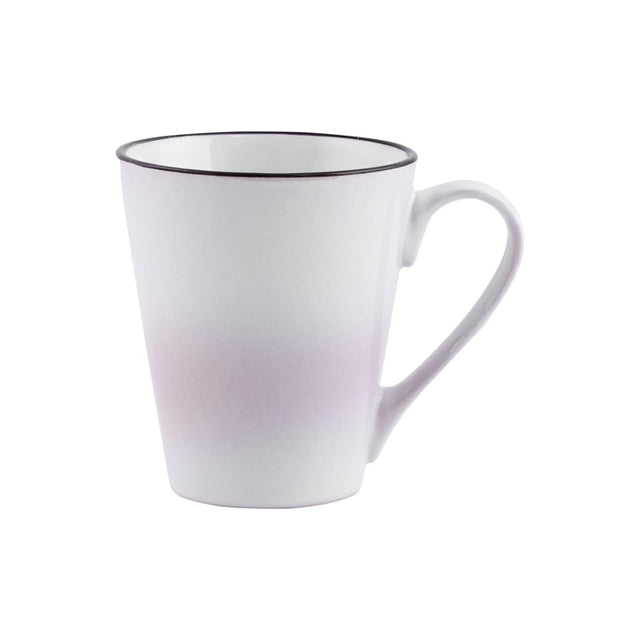 Stoneware Coffee Mug White/Light Purple