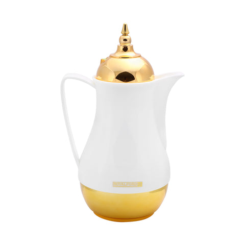 Royal Gold Tea And Cawa Set 1+1L Double Wall Pink Glass Inner High Quality Plastic Outer Body Hot And Cold For Long Hours Mulicolor