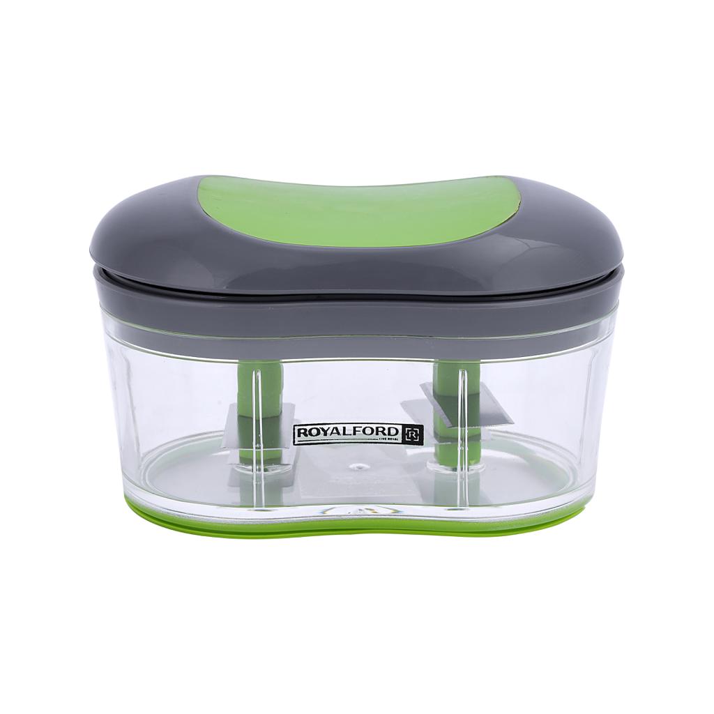 Manual Slide Food Chopper | 4 Stainless Steel Blades | Hand-Pull Vegetable & Onion Chopper | Multi-Purpose Food Processor