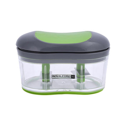 Manual Slide Food Chopper | 4 Stainless Steel Blades | Hand-Pull Vegetable & Onion Chopper | Multi-Purpose Food Processor