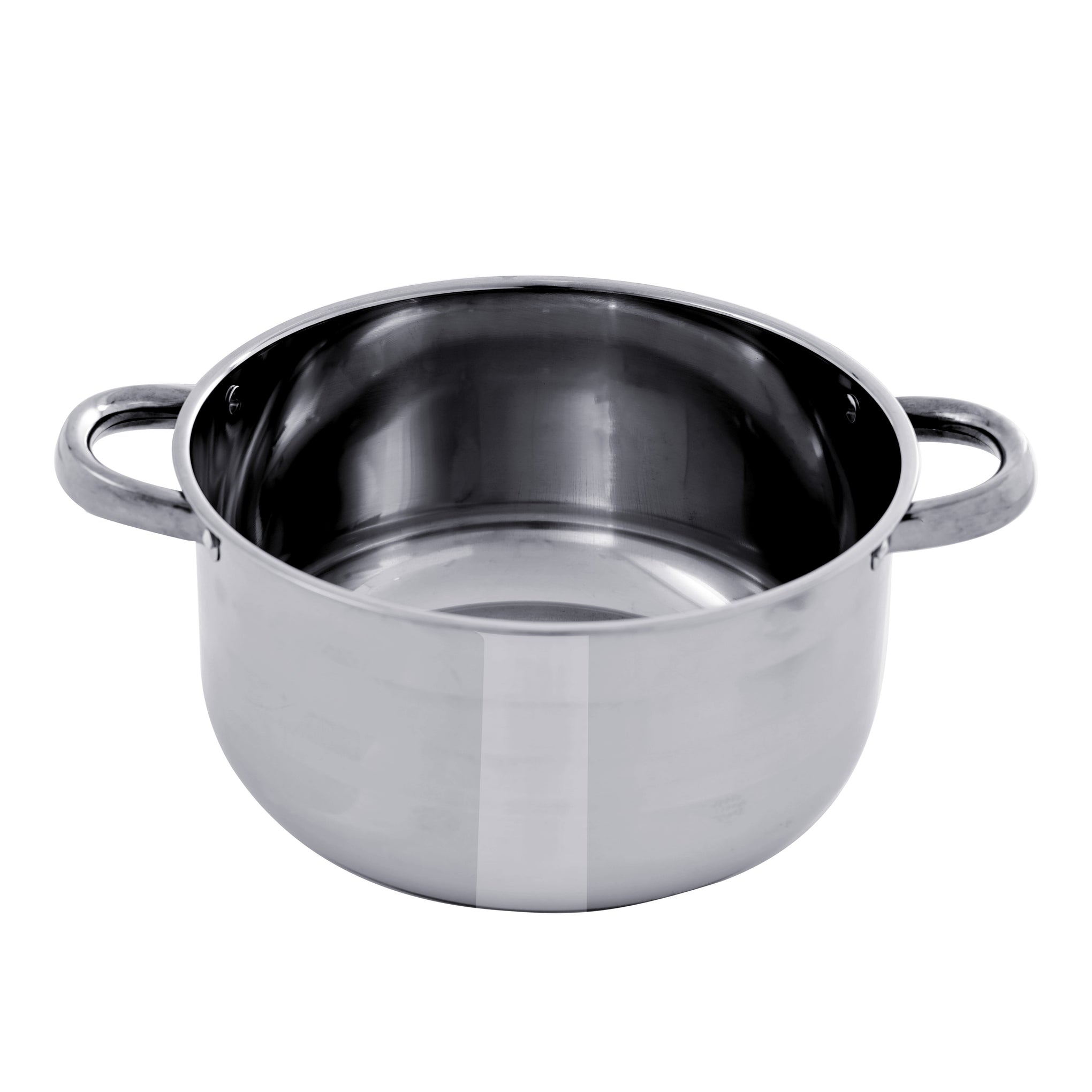 12PCS Stainless Steel Cookware Set, Ergonomic Grip, Induction Safe Casserole/Saucepan Pots with Lid, and Nylon Slotted Turner -Riveted Handles, Chrome Finish Stainless Steel Body Stainless Steel 26x12.8cm