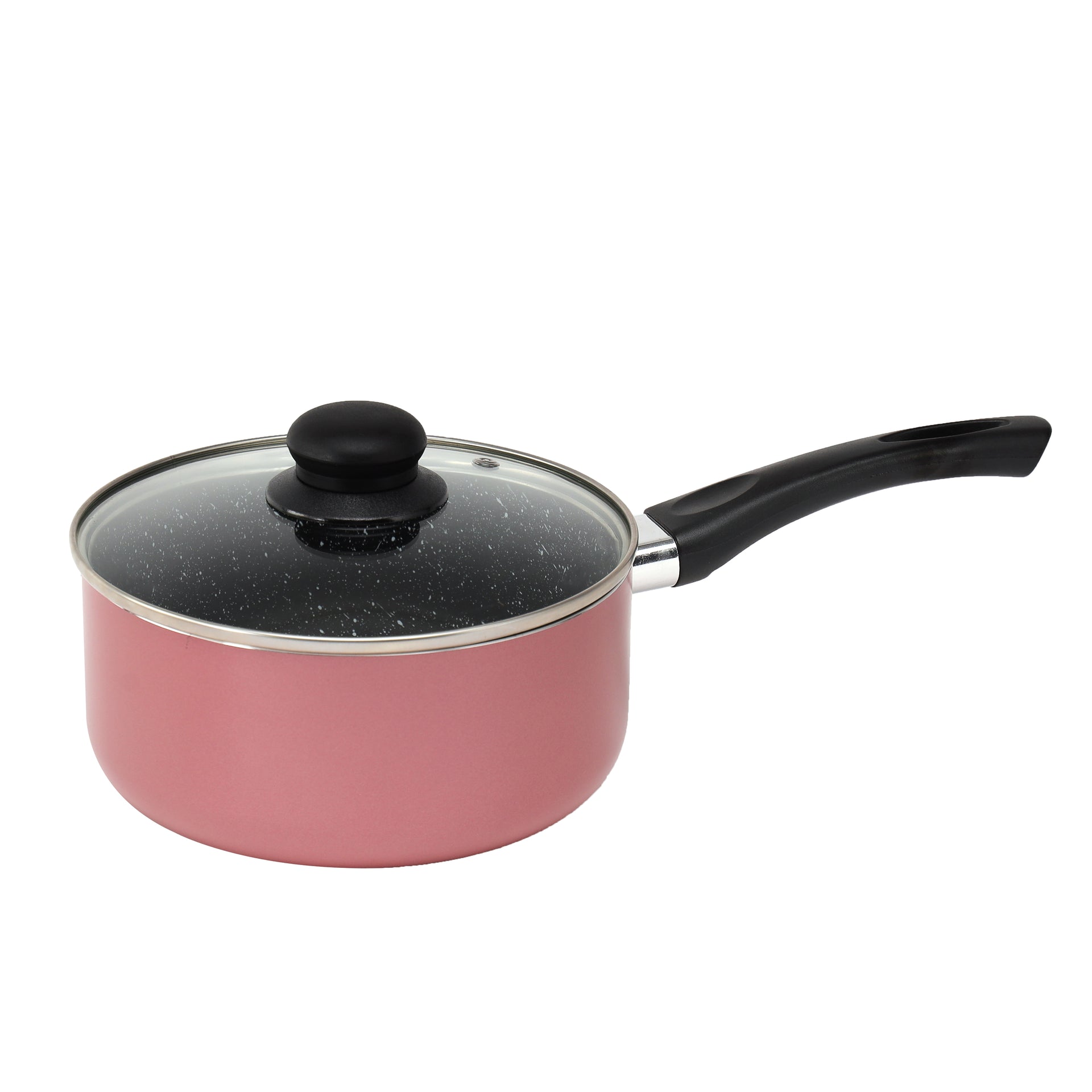 8-Piece Marble Aluminium Coating Cookware Set Pink 24x12x24cm