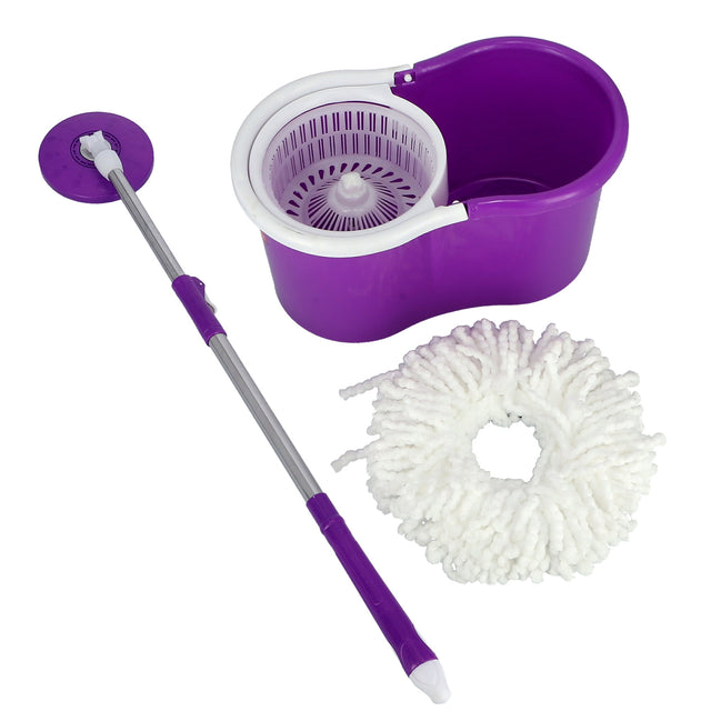 Royalford 360 Degree Easy Spin Mop and Bucket Set Red
