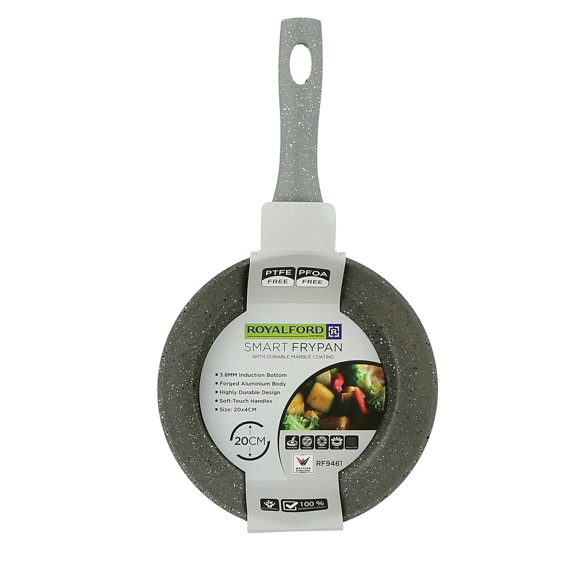 Marble Coated Smart Frying Pan Grey 20cm