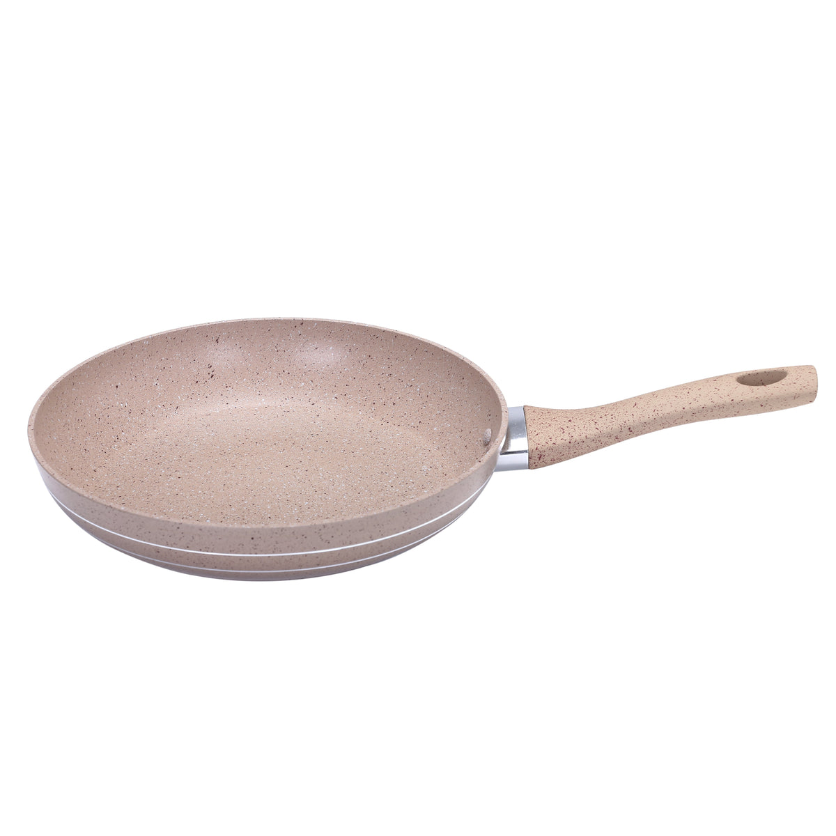 Smart Granite Series 20Cm Fry Pan Forged Aluminium Durable Granite Coating Soft-Touch Handles 3.8Mm Induction Base 2.5Mm Body Thickness Edge 4.0Mm 5 Layer Durable Construction Multi Color 37X20.5X7 Cm Beige 20cm