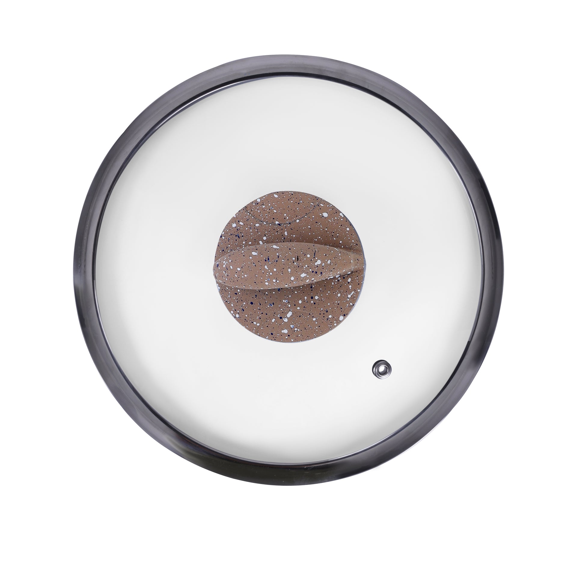 Sturdy And Durable Unique Designed Easy To Handle 5 Layer Construction Non-Stick Coating Granite Smart Casserole With Lid Brown 32cm