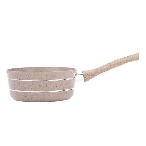 18 CM Smart Granite Saucepan with Durable Marble Coating - High-Quality Forged Aluminium Construction, 5 Layer Durable Construction, Non-Stick Pan for Gas, Induction & Ceramic Hobs - 3.8MM Induction Bottom Grey 18x8.2cm