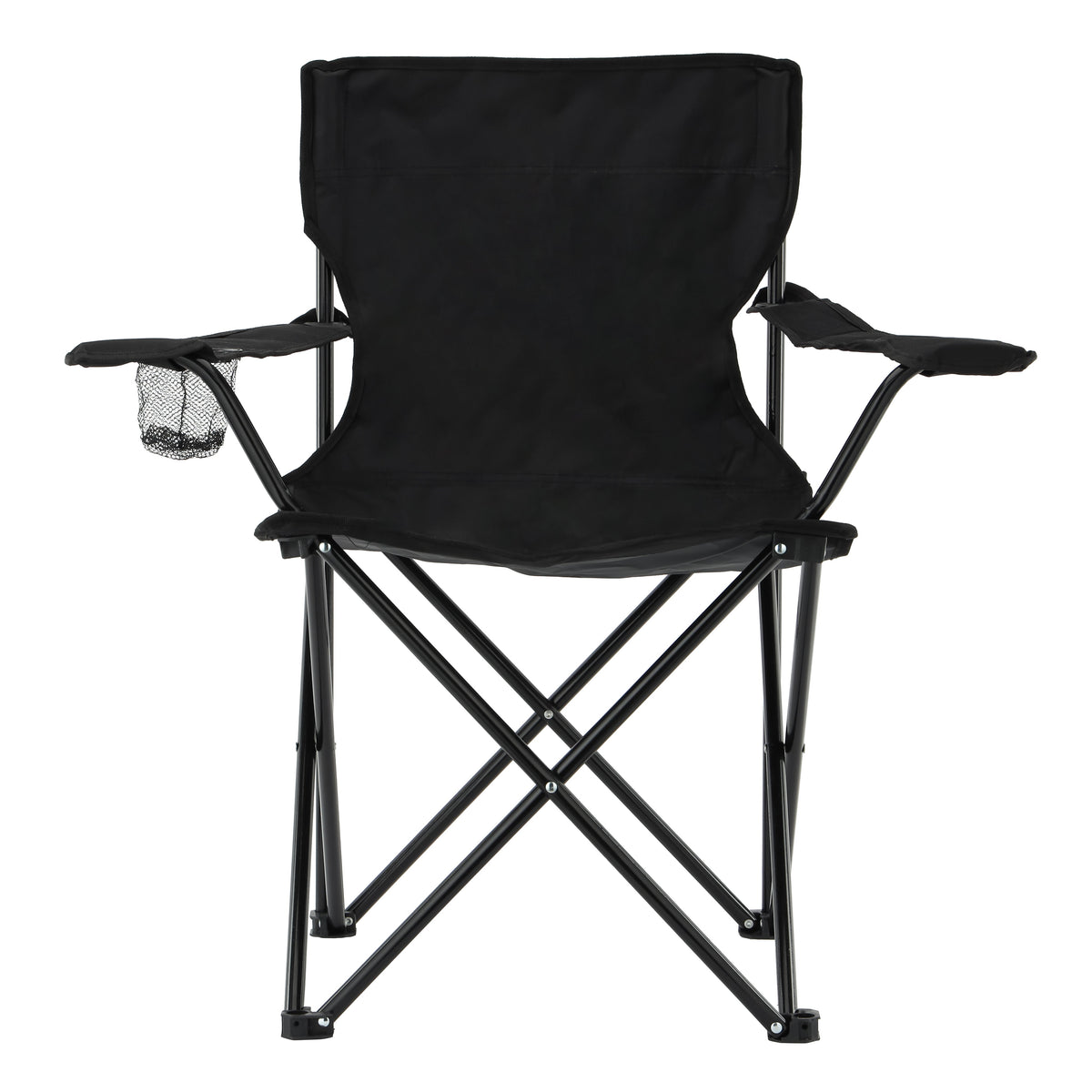 Royalford Camping Chair with Carrying Bag Foldable  Compact Folding Camping Chair, Heavy Duty Frame | Cup Holder, Storage Pocket | Shoulder Travel Bag, Outdoor, Beach with 265 lbs Capacit