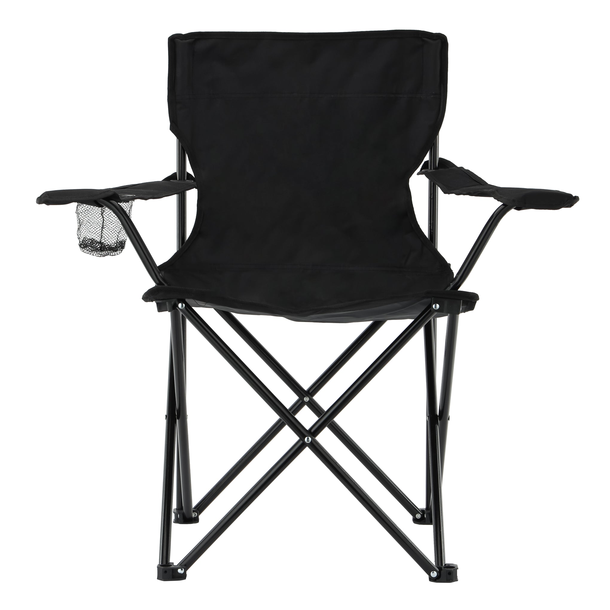Royalford Camping Chair with Carrying Bag Foldable  Compact Folding Camping Chair, Heavy Duty Frame | Cup Holder, Storage Pocket | Shoulder Travel Bag, Outdoor, Beach with 265 lbs Capacit