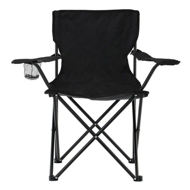 Royalford Camping Chair with Carrying Bag Foldable  Compact Folding Camping Chair, Heavy Duty Frame | Cup Holder, Storage Pocket | Shoulder Travel Bag, Outdoor, Beach with 265 lbs Capacit
