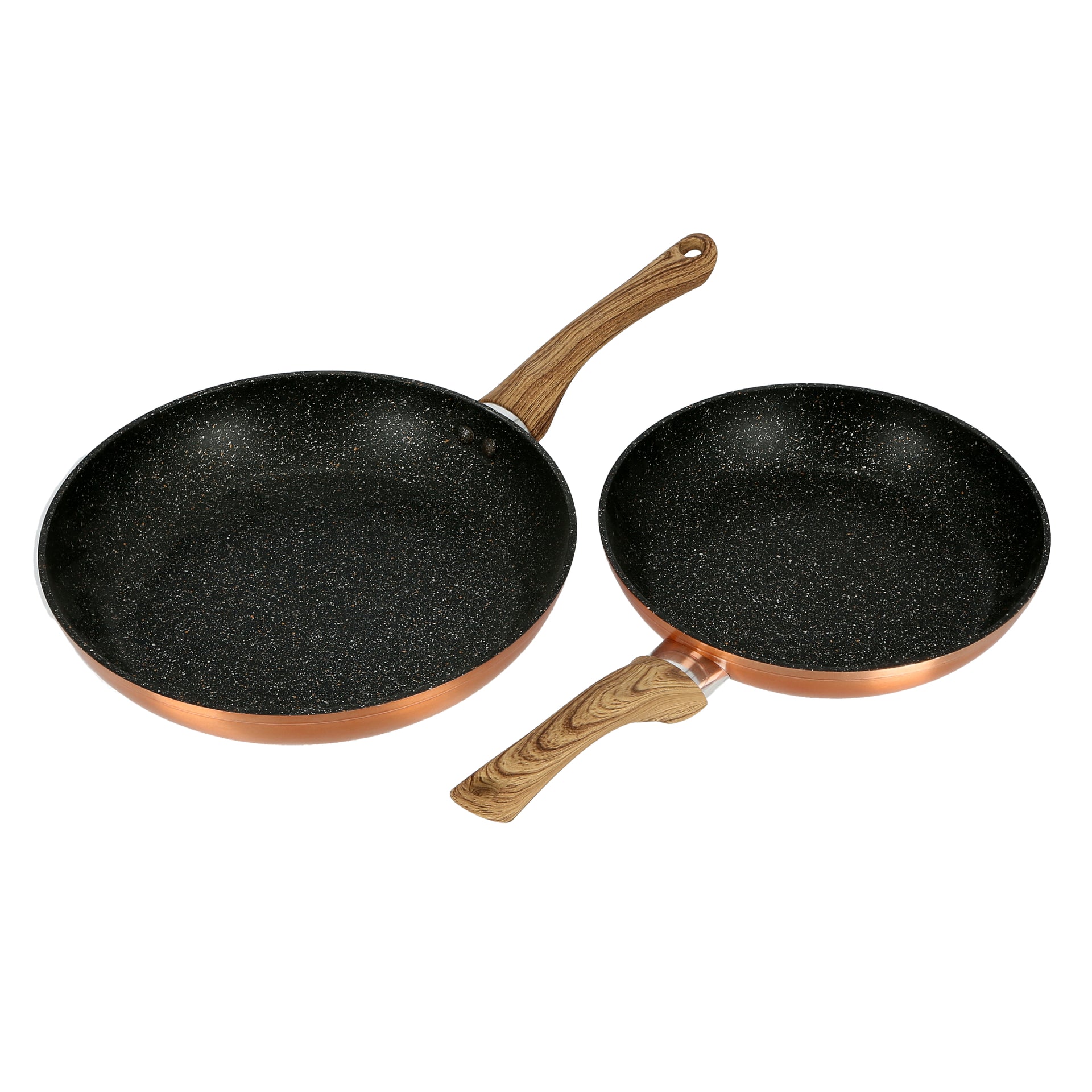 2-Piece Forged Aluminum Frypan Set Bronze/Black/Brown
