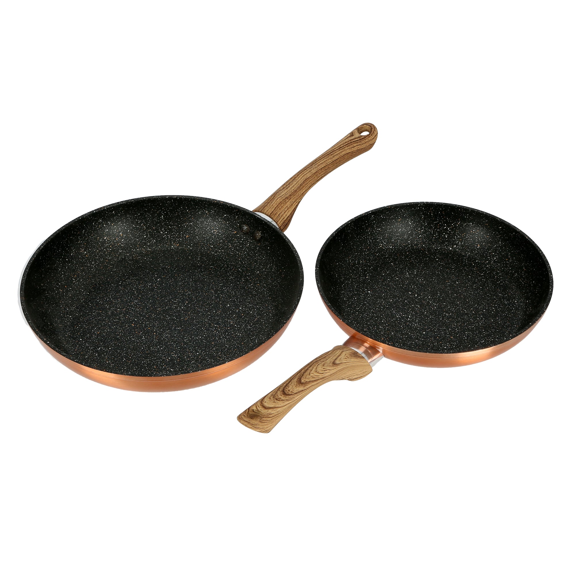 2-Piece Forged Aluminum Frypan Set Bronze/Black/Brown