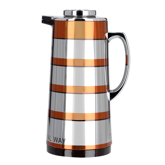 Double Wall Vacuum Flask Silver/Orange