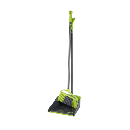 Royalford CleaningBroomwithDustPanGreen+Grey