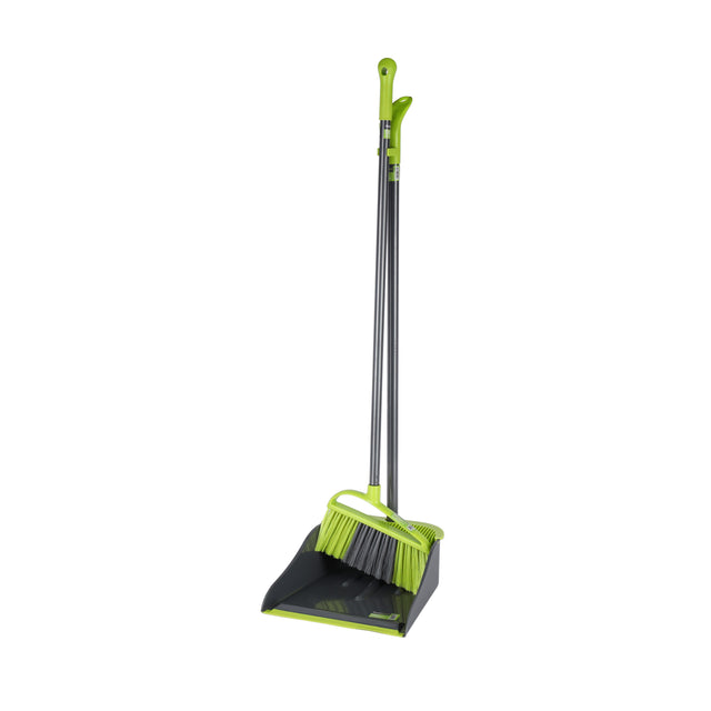 Royalford CleaningBroomwithDustPanGreen+Grey