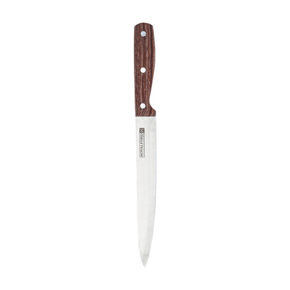 8" Slicer Knife with Wood-Finish Ergonomic Handle | Ultra Sharp Stainless Steel Kitchen Chef Knife | Multipurpose Cutting Knife for Meat, Vegetables & Bread