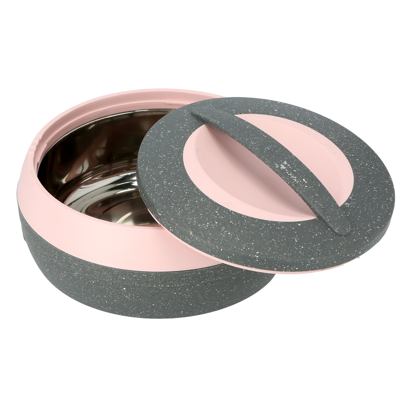 Set Of 3 Ceramic Casserole Pink and Grey