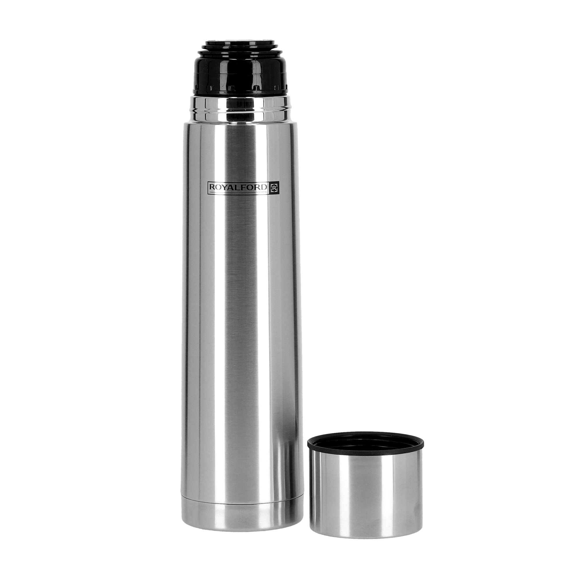 Stainless Steel Vacuum Bottle Silver/Black 1000ml